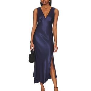 Elegant Navy Blue Sleeveless Dress